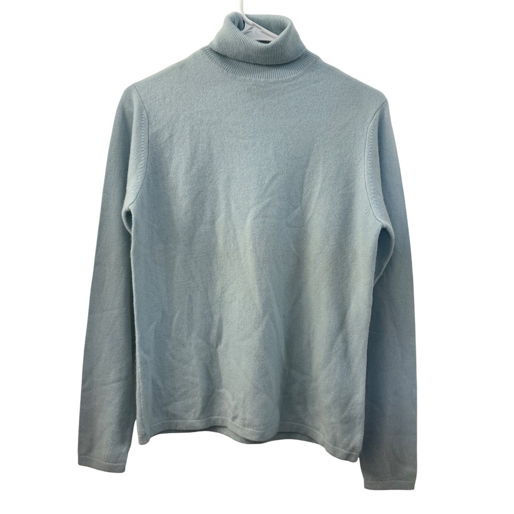 Charter Club Women Blue 100% 2-Ply Cashmere Turtleneck Sweater Small Cozycore